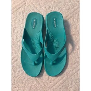 Okabashi Sandals Womens Size Med/LargeTurquoise Flipflops NonSlip Grip USA Made